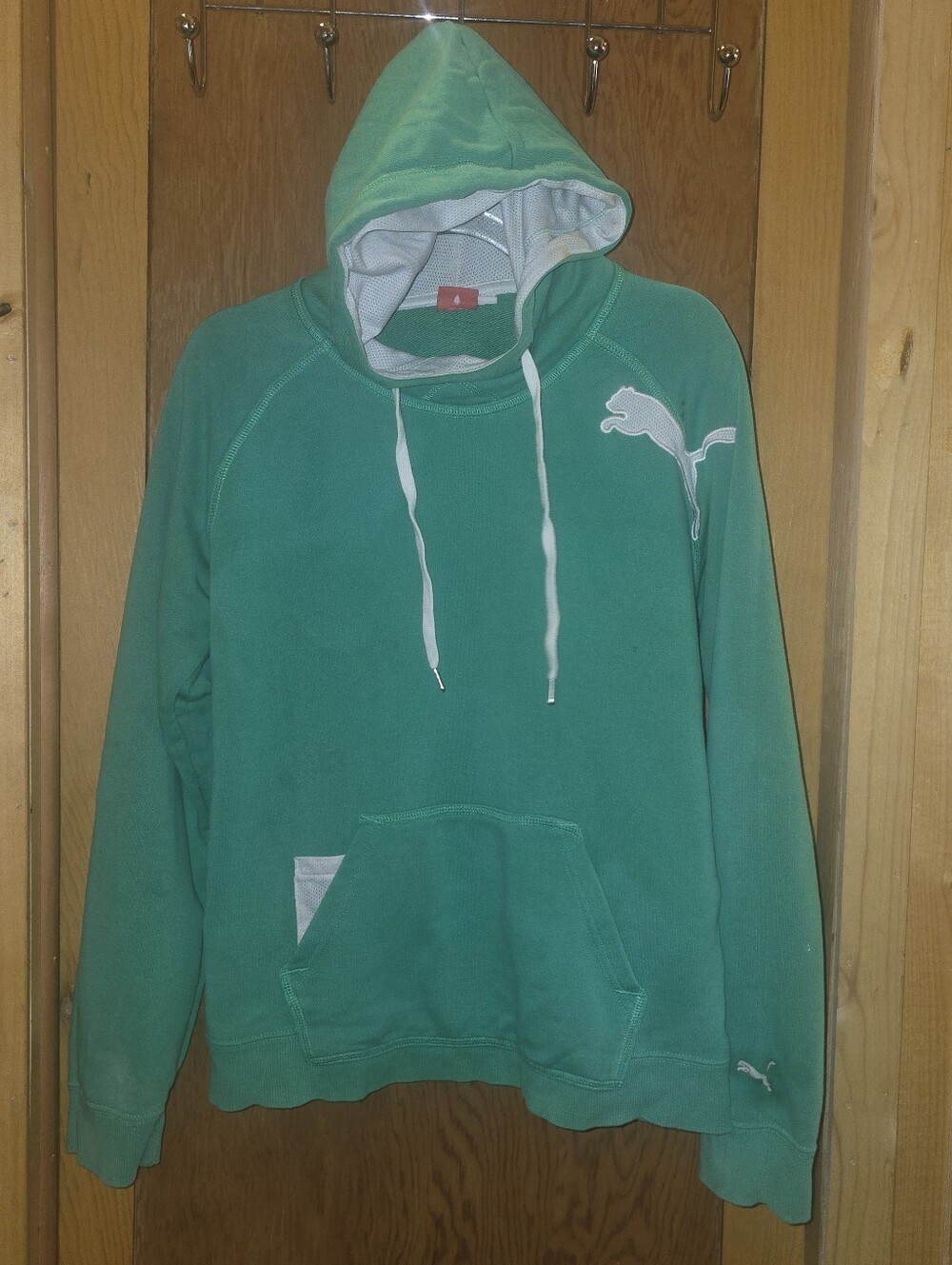 New no tags womens puma size small green logo pocketed hoodie sweatshirt